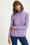 Kadın Purple Oversize Asimetrik Kesim Triko Kazak S7514AZ20WN