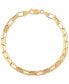 ფოტო #1 პროდუქტის Elongated Box Link Chain Bracelet in 14k Gold-Plated Sterling Silver, Created for Macy's