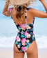 Фото #2 товара Women's Evening Flowers Flutter Strap Push-Up One-Piece