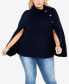 Фото #1 товара Plus Size Dani Button Cape Sweater