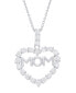 ფოტო #1 პროდუქტის Women's Cubic Zirconia 'Mom' Heart Pendant Necklace
