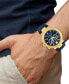 Men's Swiss Chronograph Urban Mystique Blue Leather Strap Watch 43mm