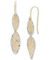 ფოტო #1 პროდუქტის Textured Openwork Two-Tone Double Drop Earrings in 10k Gold, Created for Macy's
