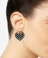 ფოტო #2 პროდუქტის Black-Tone Imitation Pearl Heart Earrings