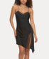 Women's Crave Asymmetrical Satin and Lace Lingerie Slip Dress