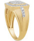 ფოტო #2 პროდუქტის Men's Diamond Cluster Framed Ring (1 ct. t.w.) in 10k Gold