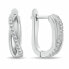 Фото #1 товара Elegant silver hoop earrings with zircons EA1093W