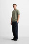 COTTON/LINEN KNIT POLO SHIRT