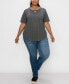 ფოტო #4 პროდუქტის Plus Size Thermal Short Sleeve Swing Tee