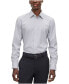 Фото #1 товара Men's Striped Performance-Stretch Slim-Fit Dress Shirt