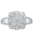 ფოტო #3 პროდუქტის EFFY® Diamond Round & Baguette Halo Cluster Engagement Ring (1-1/20 ct. t.w.) in 14k White Gold