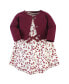 ფოტო #1 პროდუქტის Baby Girls Baby Organic Cotton Dress and Cardigan 2pc Set, Berry Branch