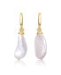 Elegant Sterling Silver & 14K Gold-Plated Baroque Pearl Dangle Earrings