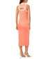 ფოტო #4 პროდუქტის Women's Rib Knit Cutout Sleeveless Cotton Bodycon Dress