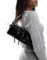 Фото #1 товара Bershka patent buckle detail shoulder bag in black