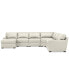 Фото #7 товара Radley 141" 6-Pc. Leather Wedge Modular Chaise Sectional, Created for Macy's