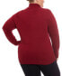 ფოტო #2 პროდუქტის Plus Size Long Sleeve Turtleneck Sweater