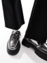 Фото #4 товара ASOS DESIGN chunky loafers in silver faux leather