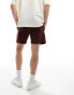 ASOS DESIGN slim towelling shorts in brown