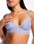 Фото #8 товара ASOS DESIGN Sienna lace triangle bra in cornflower blue