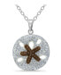 ფოტო #1 პროდუქტის Crystal Sand Dollar Pendant Sterling Silver Necklace