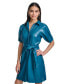 Фото #3 товара Women's Faux-Leather Belted Shirtdress