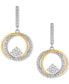 ფოტო #1 პროდუქტის Cubic Zirconia Circle Drop Earrings in Sterling Silver & 14k Gold-Plate