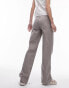 Topshop Tall low rise washed straight leg trouser in taupe