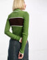 Фото #3 товара Daisy Street collar detail rib 90s jumper in green