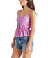 ფოტო #4 პროდუქტის Women's Solange Pleated Smocked-Back Peplum Top