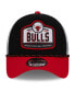 Фото #2 товара Men's Black, Red Chicago Bulls A-Frame 9FORTY Trucker Hat