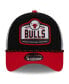 ფოტო #2 პროდუქტის Men's Black, Red Chicago Bulls A-Frame 9FORTY Trucker Hat