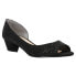 Фото #2 товара Nina Rossie Rhinestone Peep Toe Wedding Pumps Womens Black Dress Casual ROSSIE-B