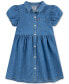 Little Girls Cotton Bubble-Sleeve Shirtdress