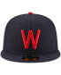 Фото #2 товара Men's Navy Washington Senators Cooperstown Collection Wool 59FIFTY Fitted Hat