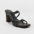 Women's Romy Knotted Heels - A New Day Jet Black 9.5
