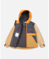 ფოტო #3 პროდუქტის Boy Two Piece Hooded Coat And Pant Mid-Season Set Color block Beige, Grey And Orange - Toddler|Child