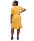 Фото #6 товара Women's Round-Neck Short-Sleeve Ruffle-Hem Dress