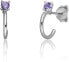 Gentle silver earrings rings with zircons SVLE0700XH2F200