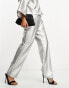 Фото #8 товара Closet London metallic trouser co-ord in silver