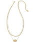 Фото #4 товара Kendra Scott 14k Gold-Plated Drusy Stone & Herringbone Chain Layered Pendant Necklace, 16" + 3" extender
