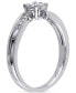 ფოტო #3 პროდუქტის Diamond Cluster Swirl Engagement Ring (1/5 ct. t.w.) in 14k White Gold