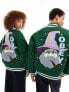 Фото #1 товара Obey wizard unisex varsity jacket in green