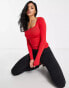 Фото #2 товара ASOS DESIGN jumper with cut out ruched back detail in red