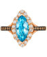 Фото #2 товара Blue Topaz (1-3/4 ct. t.w.) & Diamond (1/2 ct. t.w.) Marquise Halo Ring in 14k Rose Gold