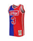 ფოტო #4 პროდუქტის Men's Drazen Petrovic Blue, Red New Jersey Nets Hardwood Classics 1992-93 Split Swingman Jersey