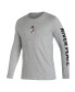 Фото #3 товара Men's Heather Gray Club Atletico River Plate Crest Long Sleeve T-shirt