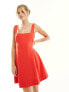 ASOS DESIGN seamed mini tennis sundress in red