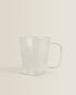 Borosilicate glass mug with lines