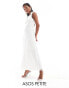 Фото #2 товара Vila Petite Bridal satin tie shoulder cami maxi dress in cream